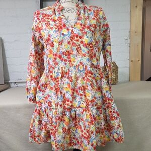 Sugarlips Multicolor Floral Dress XS/Small 100% Cotton